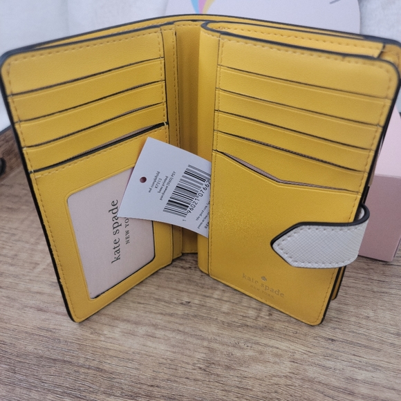 🐝Kate Spade Honey Bee Bifold Wallet Parchment NWT - Picture 4 of 16